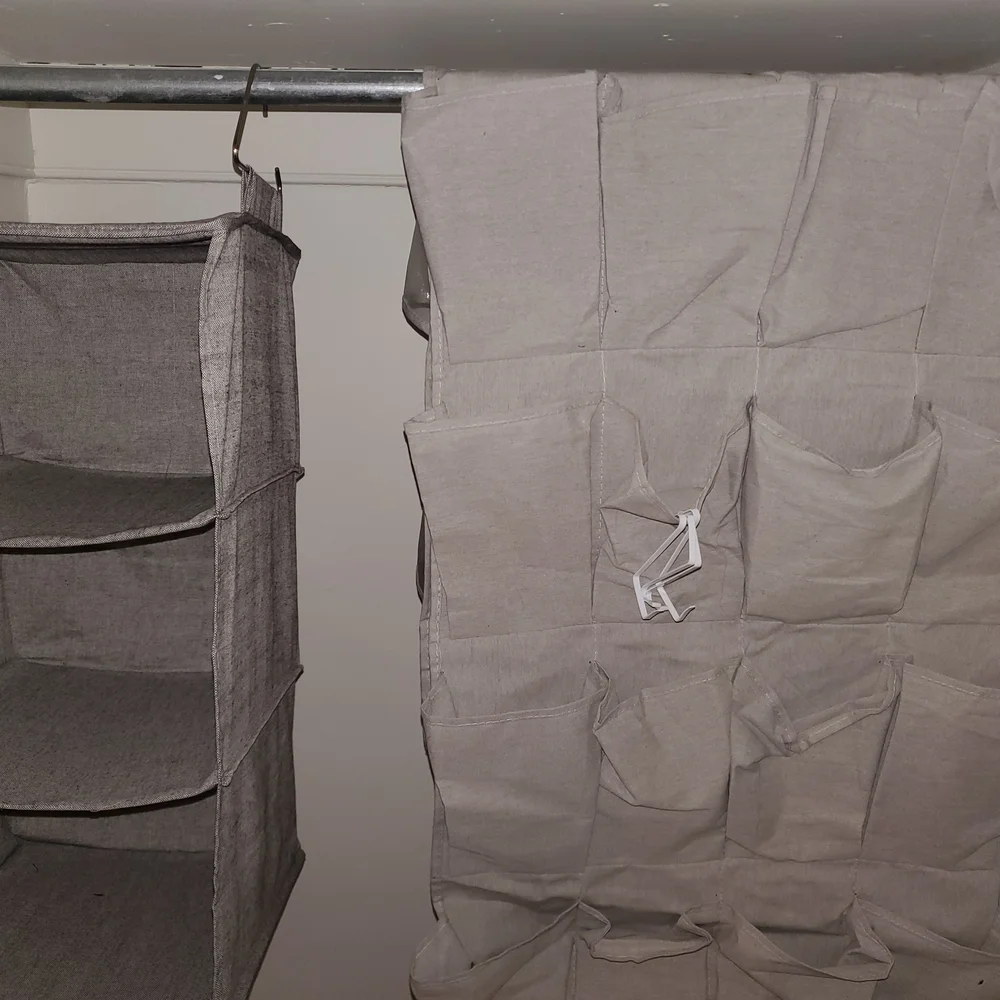 Gray Hanging Closet Organizer